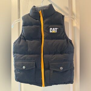 Kids CAT Black Puffer Vest- size 4